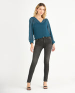 Camisa de tela con transparencia para mujer - Verde