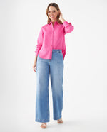 Camisa con bolsillo de parche para mujer - Rosa