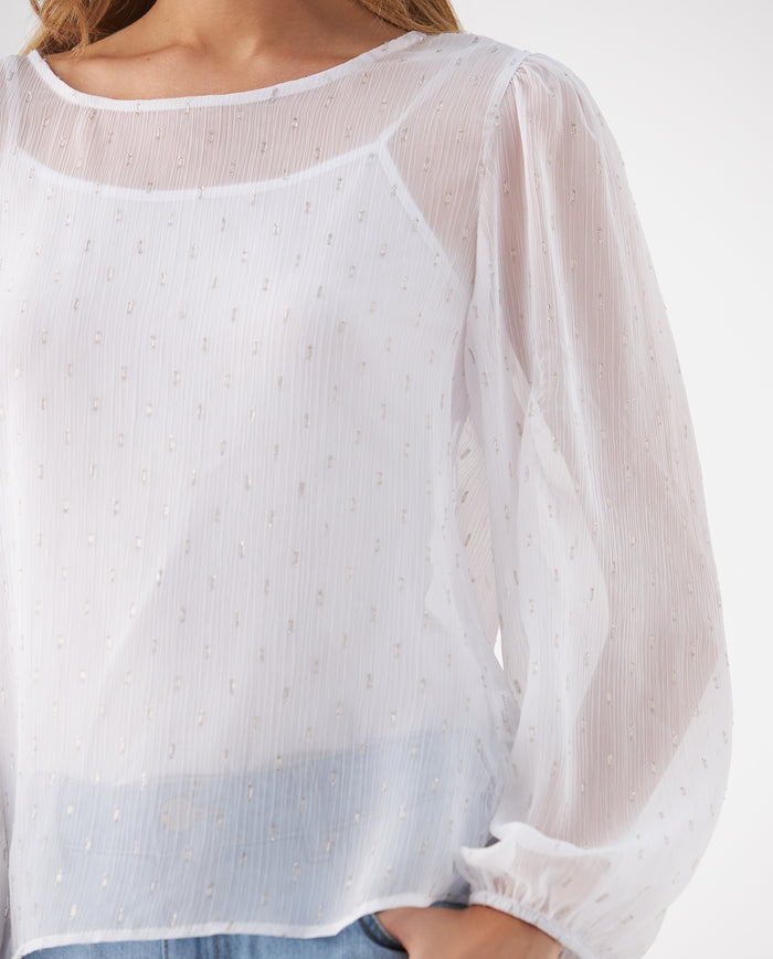 Camisa con detalles brillantes para mujer - Crudo 34_419F043_CRU110602_3