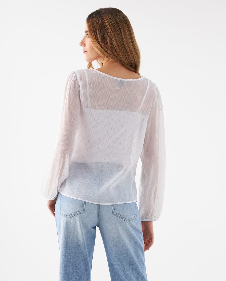 Camisa con detalles brillantes para mujer - Crudo 34_419F043_CRU110602_4