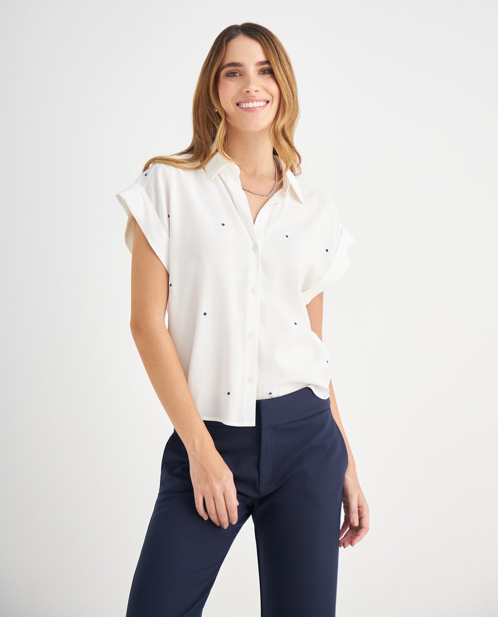 Camisa de diseño abierto para mujer - Crudo 34_419F049_CRU110602_0