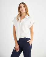 Camisa de diseño abierto para mujer - Crudo