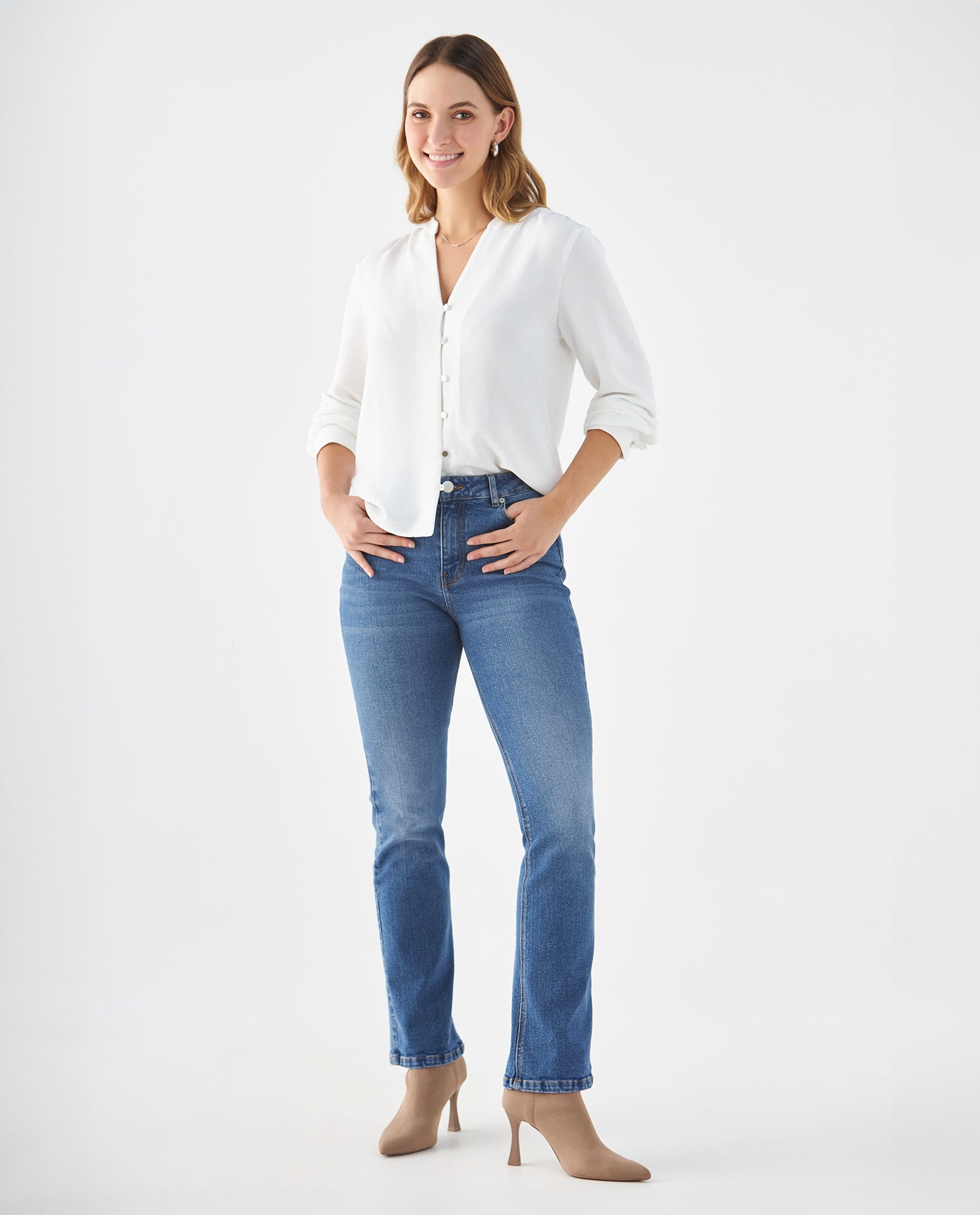 Camisa de tela fluida para mujer - Crudo 34_419F051_CRU110602_5