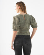 Camisa de manga con volumen para mujer - Verde