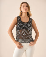 Camisa manga sisa para mujer - Negro