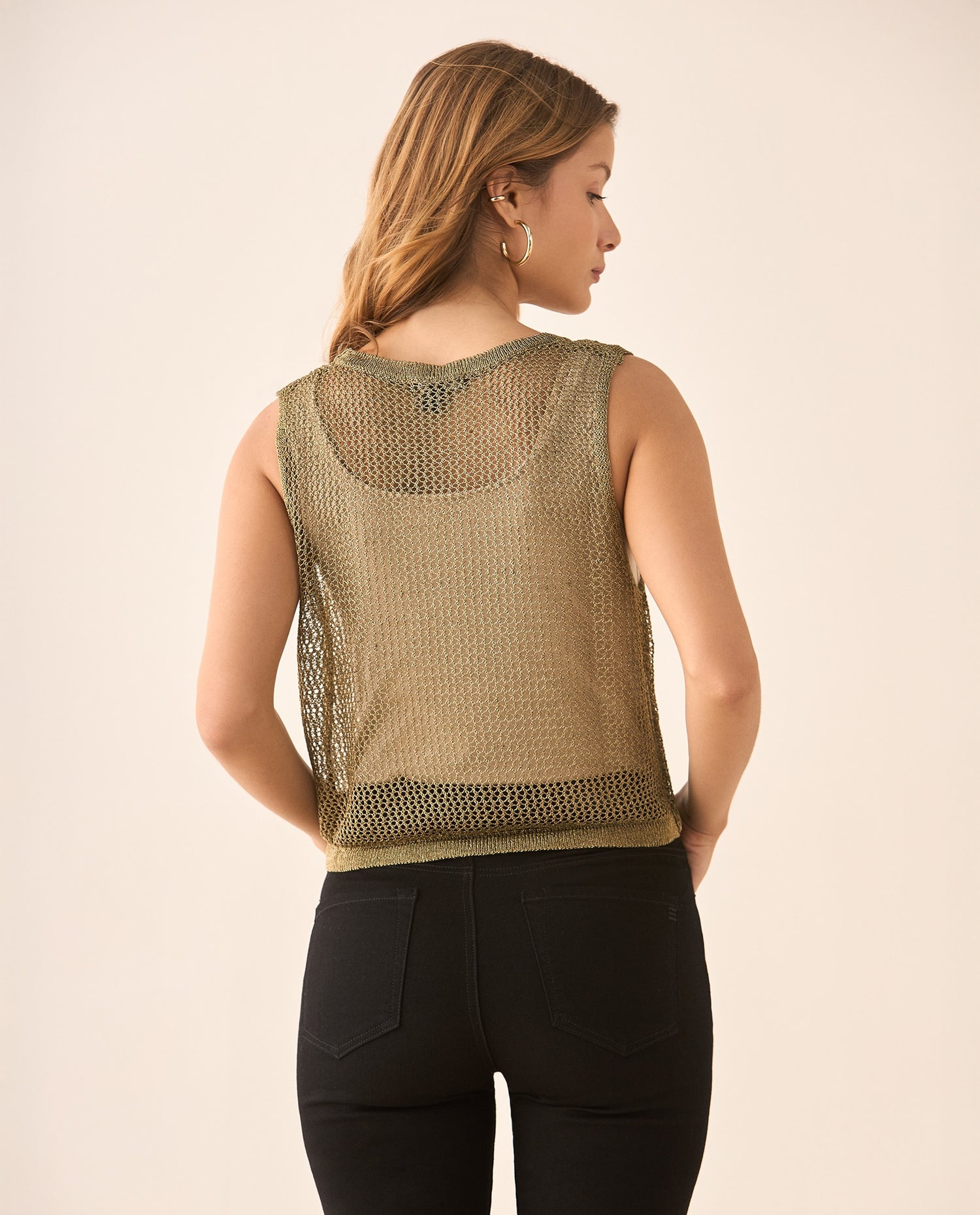 Camisa tejida manga sisa para mujer - Amarillo