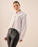 Camisa Blanca Puños Elásticos - Blanco
