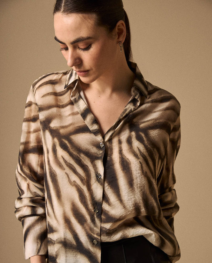Camisa Animal Print Tonos Neutros - Gris 34_419G005_GRI170205_0