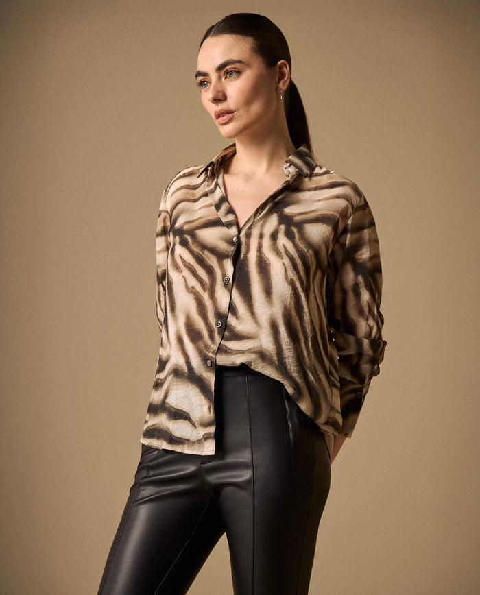 Camisa Animal Print Tonos Neutros - Gris 34_419G005_GRI170205_3
