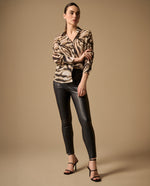 Camisa Animal Print Tonos Neutros - Gris