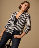 Camisa Rayas Blanco y Negro Manga Larga - Negro 34_419G014_NEG190303_0