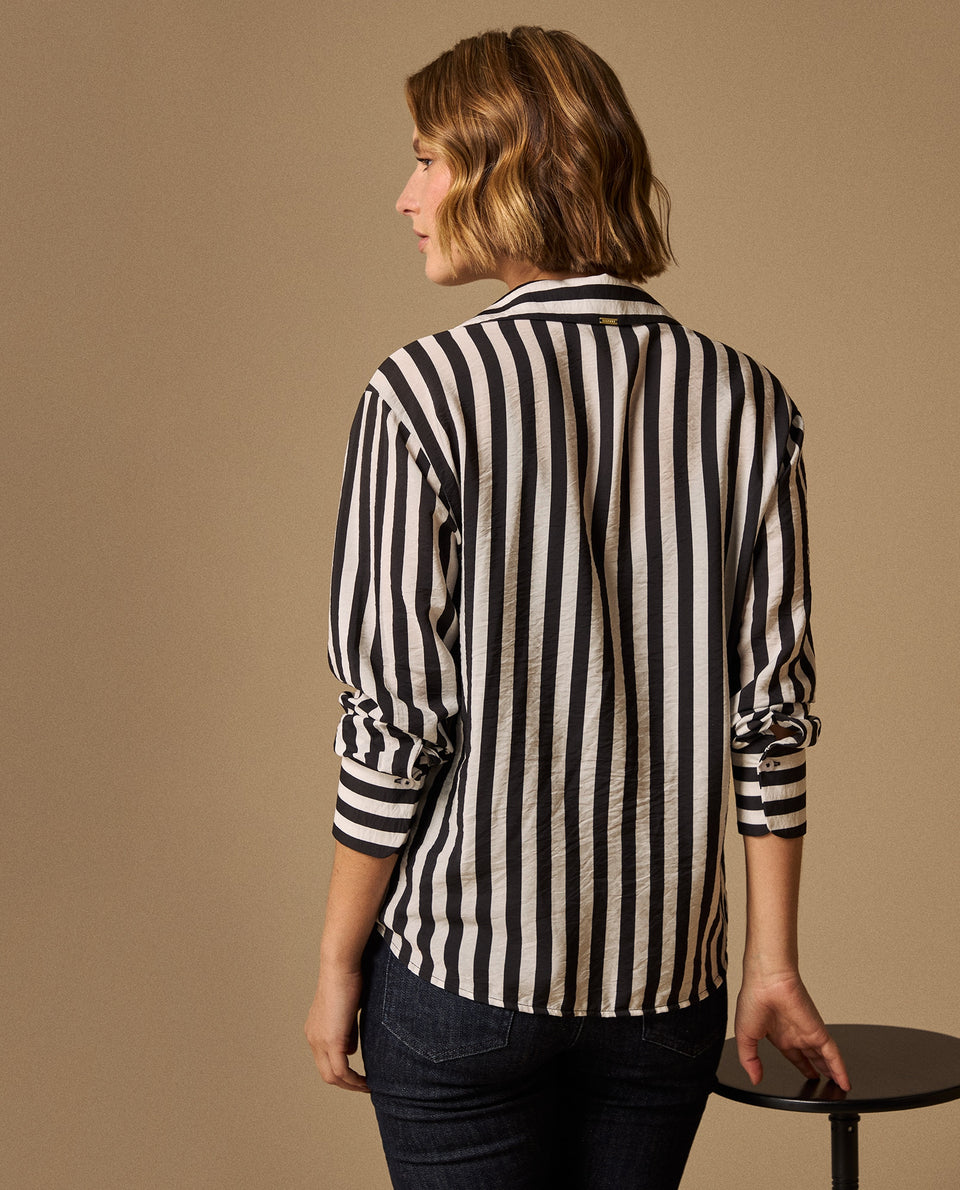Camisa Rayas Blanco y Negro Manga Larga - Negro 34_419G014_NEG190303_5