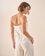 Camisa Rayas con Tirantes Ajustables - Blanco