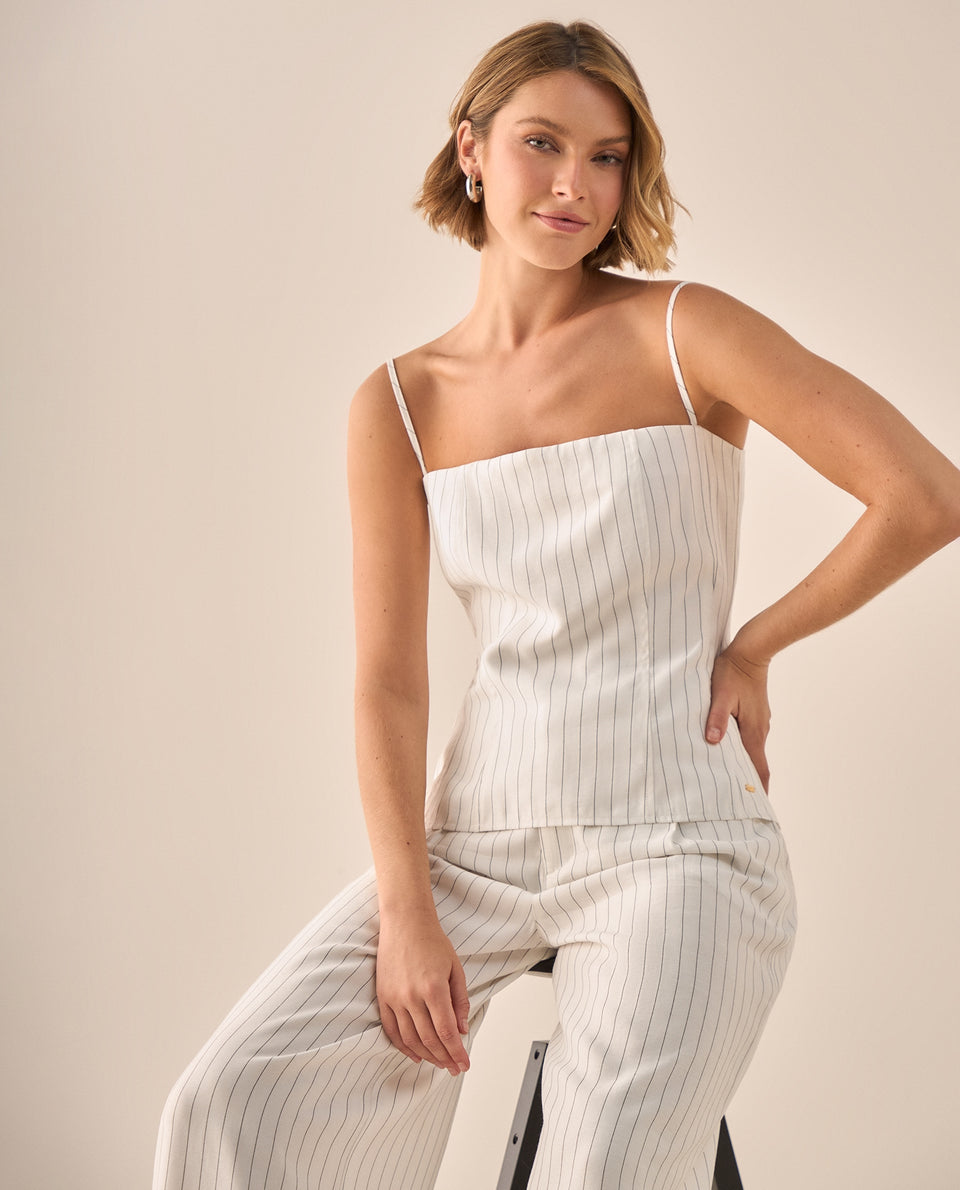 Camisa Rayas con Tirantes Ajustables - Blanco 34_419G019_BLA110601_6