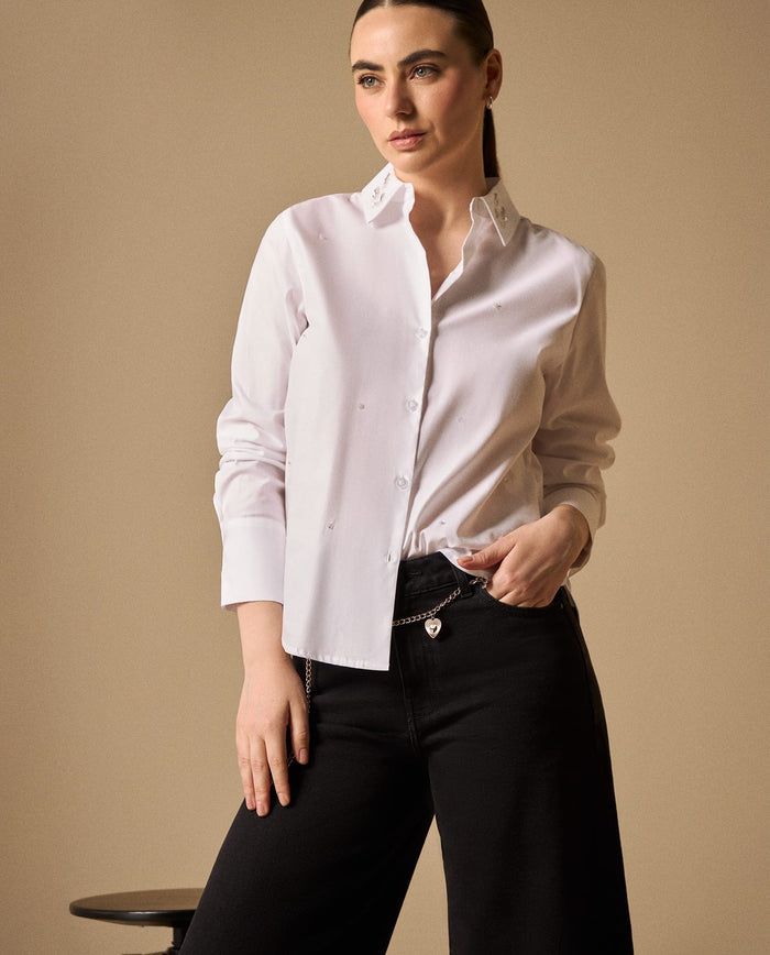 Camisa Blanca con Bordados en Cuello - Blanco 34_419G020_BLA110601_3
