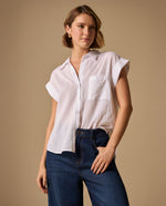Camisa con Rayas Texturizadas - Blanco