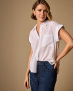 Camisa con Rayas Texturizadas - Blanco