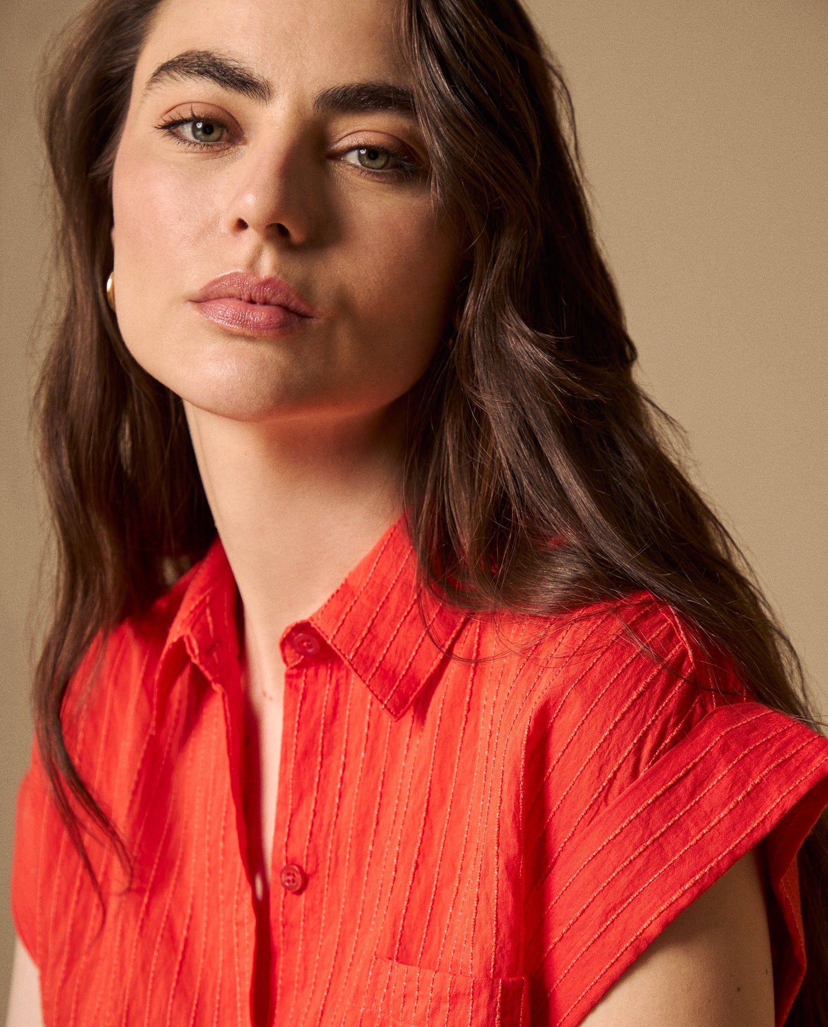Camisa con Rayas Texturizadas - Rojo 34_419G021_ROJ181662_4