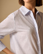 Camisa con Micro Puntos Negros - Azul