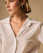 Camisa con Micro Puntos Negros - Blanco