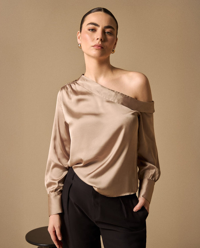 Camisa Asimétrica Verde Off-Shoulder - Verde 34_419G029_VER170510_0