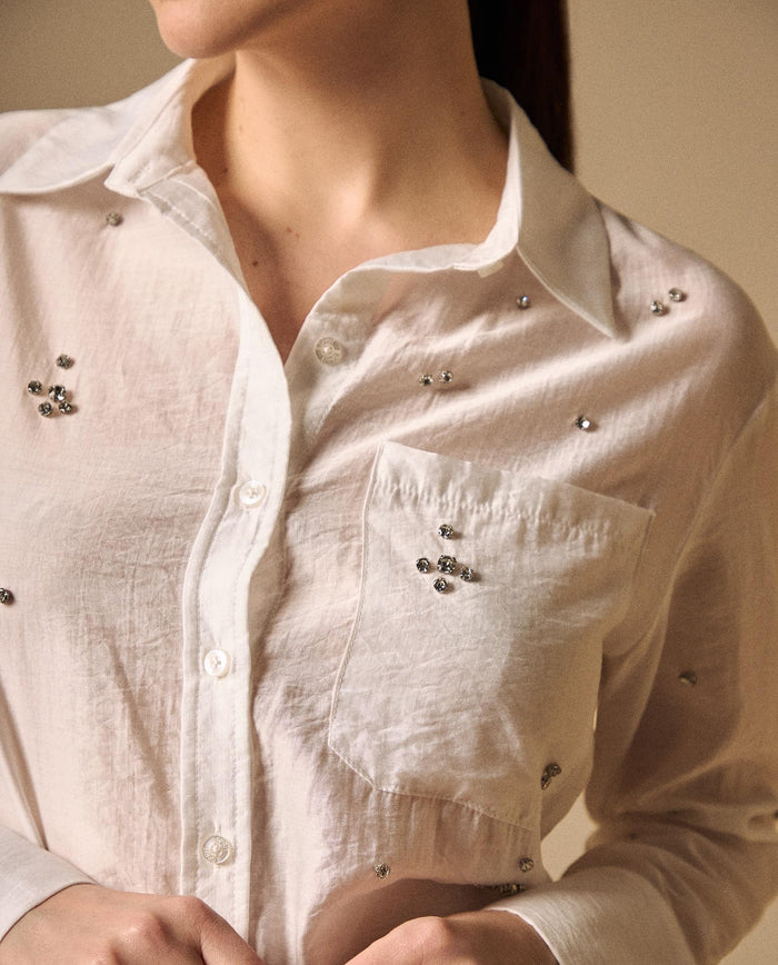 Camisa Blanca con Aplicaciones Brillantes - Blanco 34_419G200_BLA110700_3