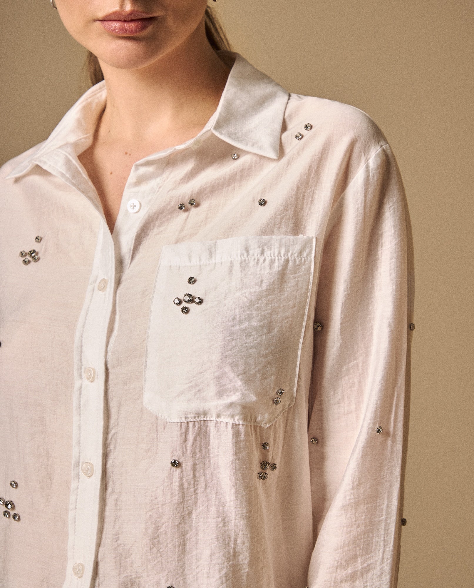 Camisa Blanca con Aplicaciones Brillantes - Blanco 34_419G200_BLA110700_4