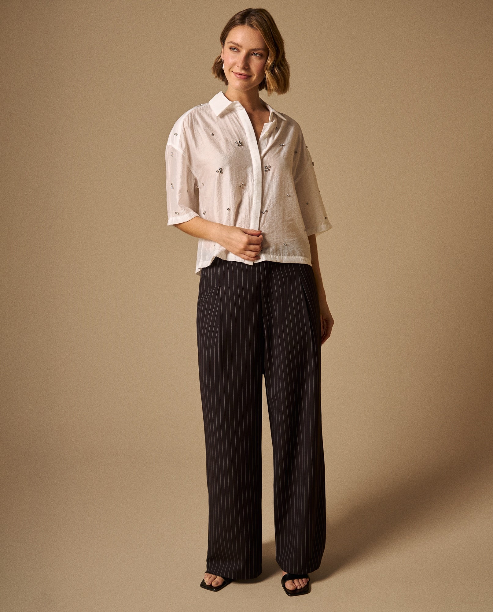 Camisa Blanca con Aplicaciones Brillantes - Blanco 34_419G222_BLA114001_5