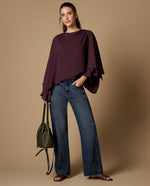Camisa oversize manga larga mujer - Morado 34_419H004_MOR191619_0
