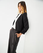 Blazer con detalles bordados para mujer - Negro