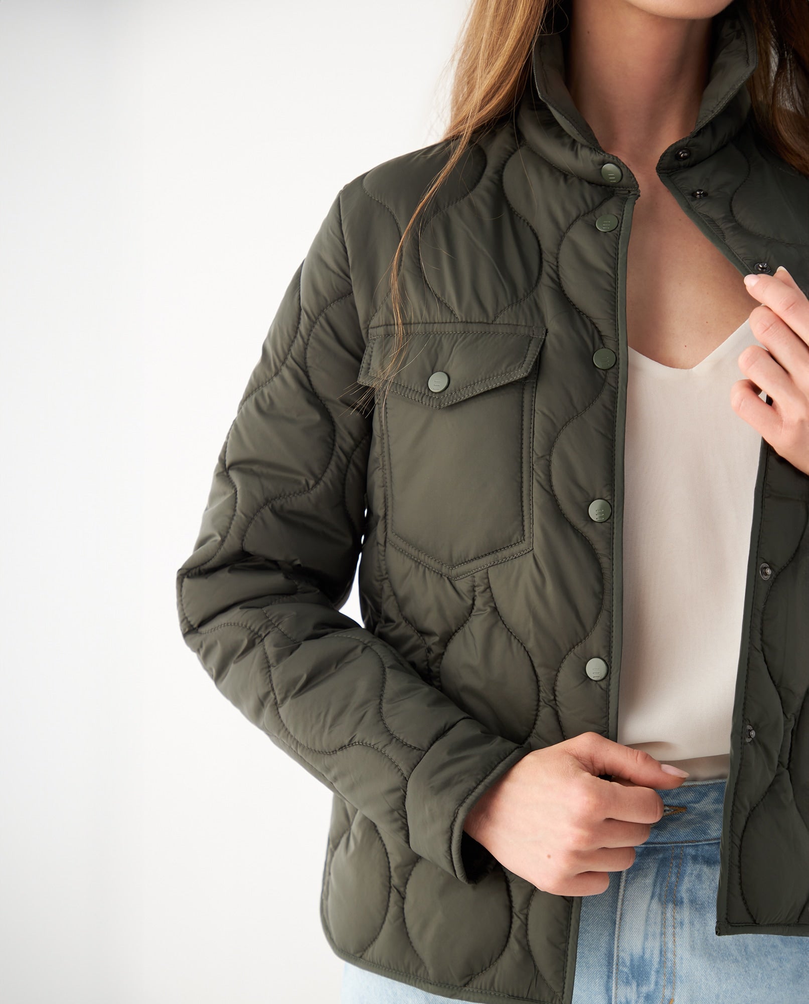 Chaqueta abullonada para mujer - Verde 34_421F200_VER160430_3