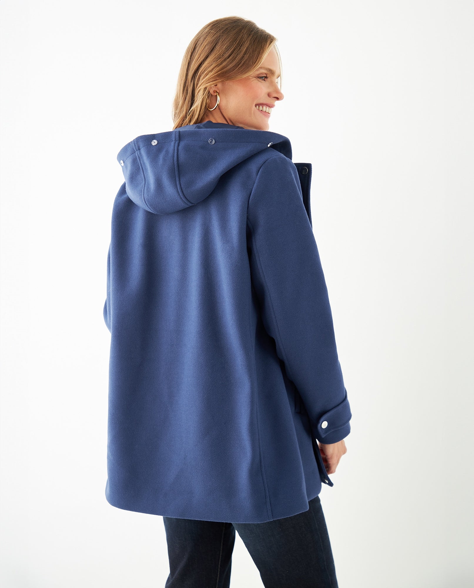 Abrigo con capucha afelpada para mujer - Azul 34_421F212_AZU194052_5