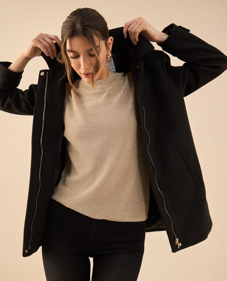 Chaqueta larga para mujer - Negro 34_421G200_NEG190303_6