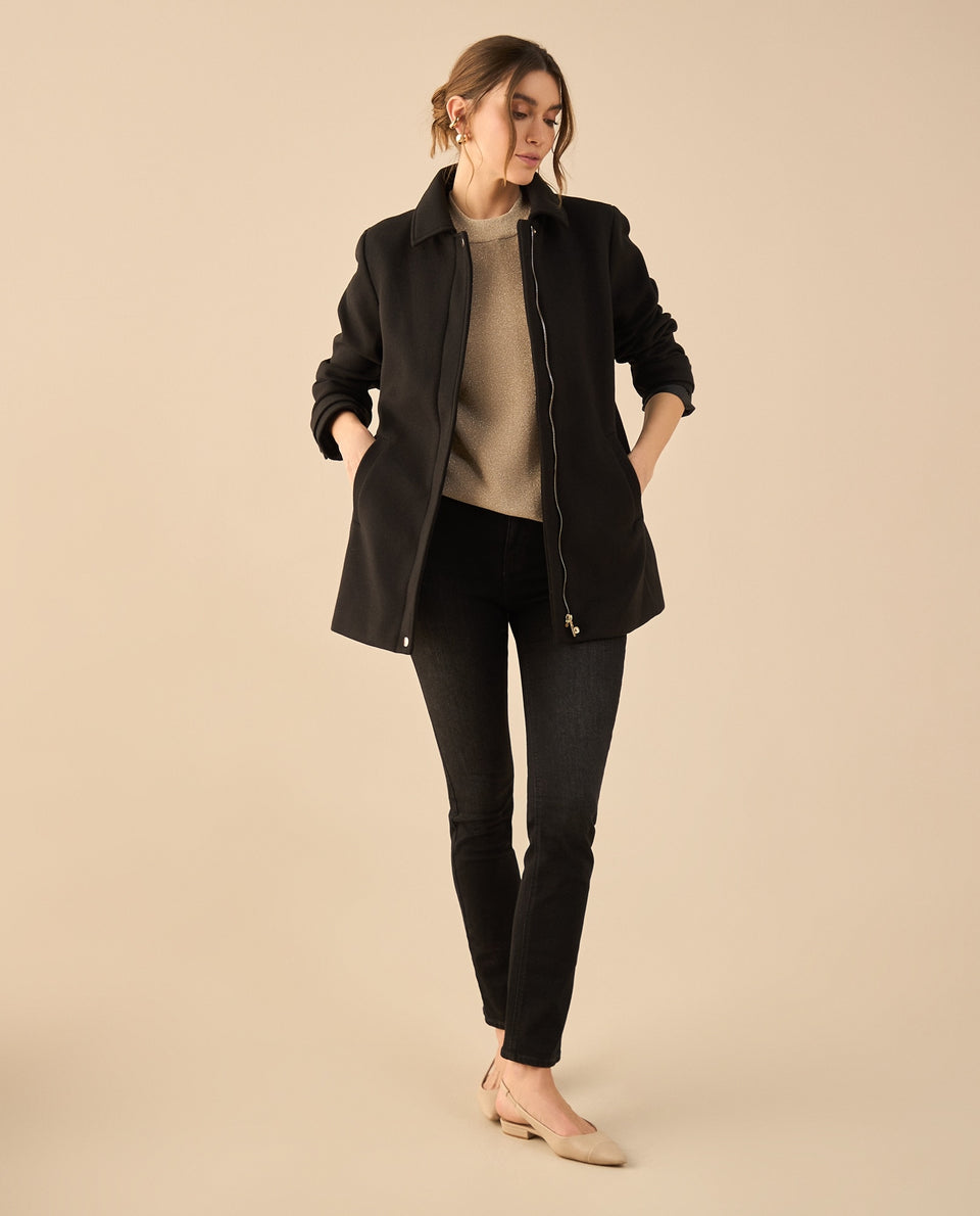 Chaqueta larga para mujer - Negro 34_421G200_NEG190303_7