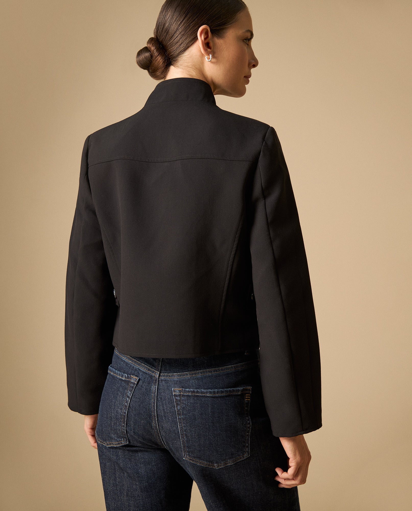 Chaqueta tipo Chanel sin cierre largo medio - Negro 34_421H200_NEG190303_5