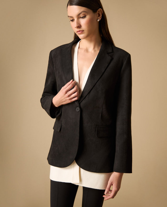 Blazer silueta trench con solapas - Negro 34_421H203_NEG190303_3