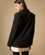 Blazer silueta trench con solapas - Negro