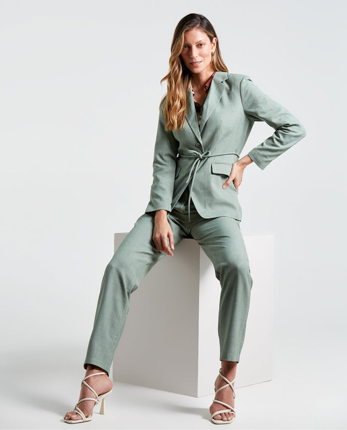 Blazer con bolsillos de tapa para mujer - Verde 34_422E200_A00962_0