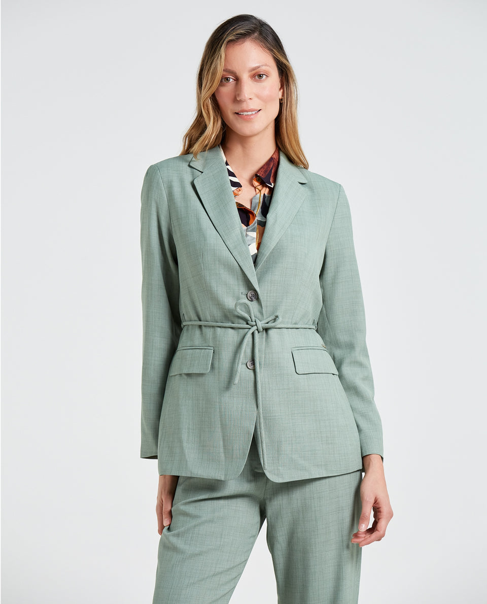 Blazer con bolsillos de tapa para mujer - Verde 34_422E200_A00962_3