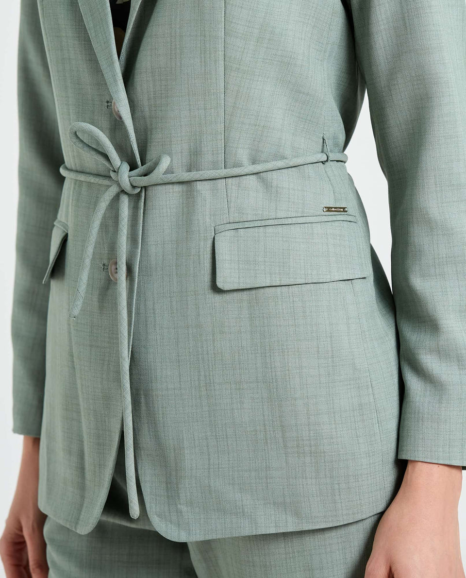 Blazer con bolsillos de tapa para mujer - Verde 34_422E200_A00962_4