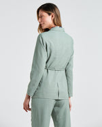 Blazer con bolsillos de tapa para mujer - Verde