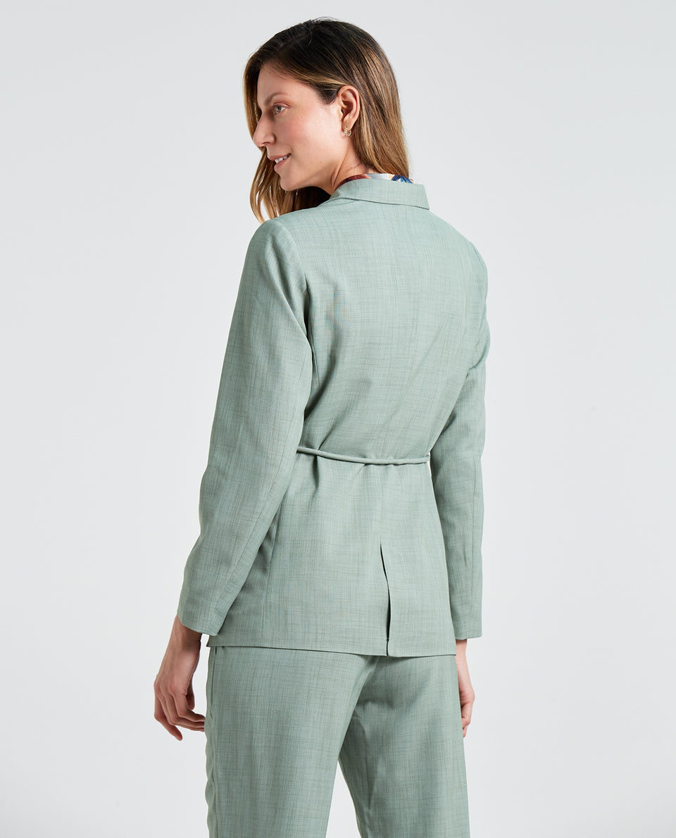 Blazer con bolsillos de tapa para mujer - Verde 34_422E200_A00962_5