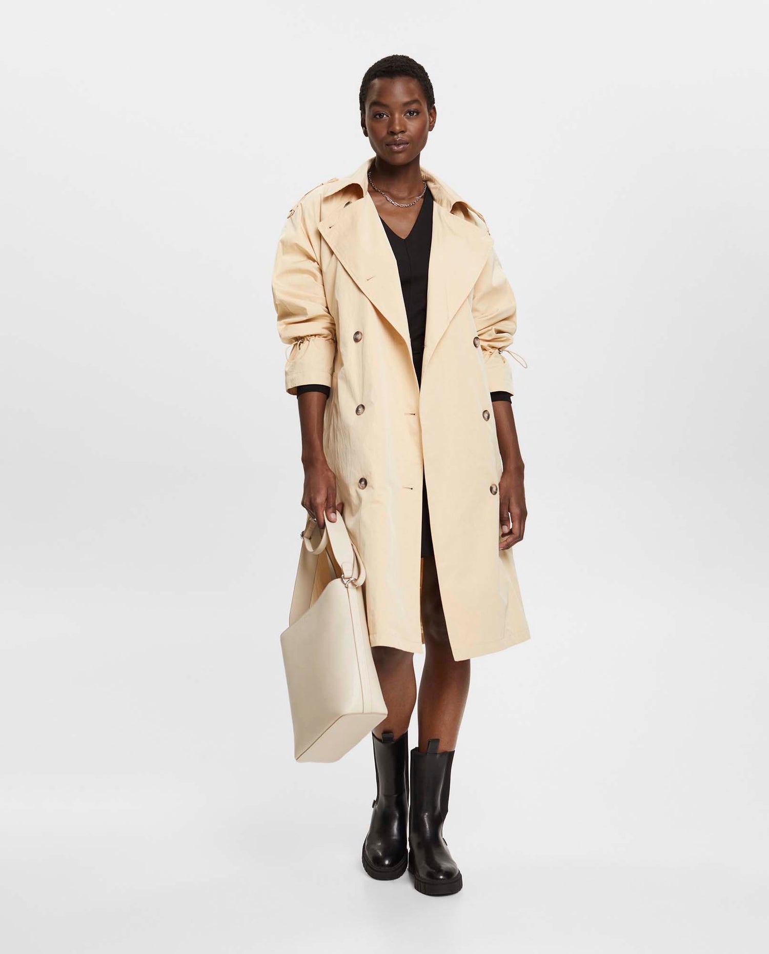 Blazer con cinturón para mujer - Caqui