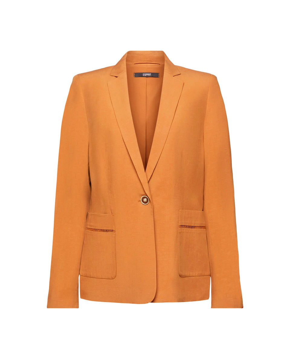 Blazer con botón en frente para mujer - Café 34_422E706_CAF171044_6