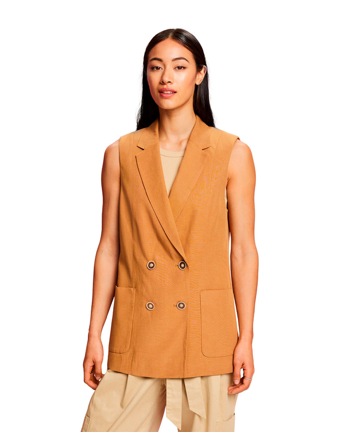Blazer manga sisa para mujer - Café 34_422E707_CAF171044_0
