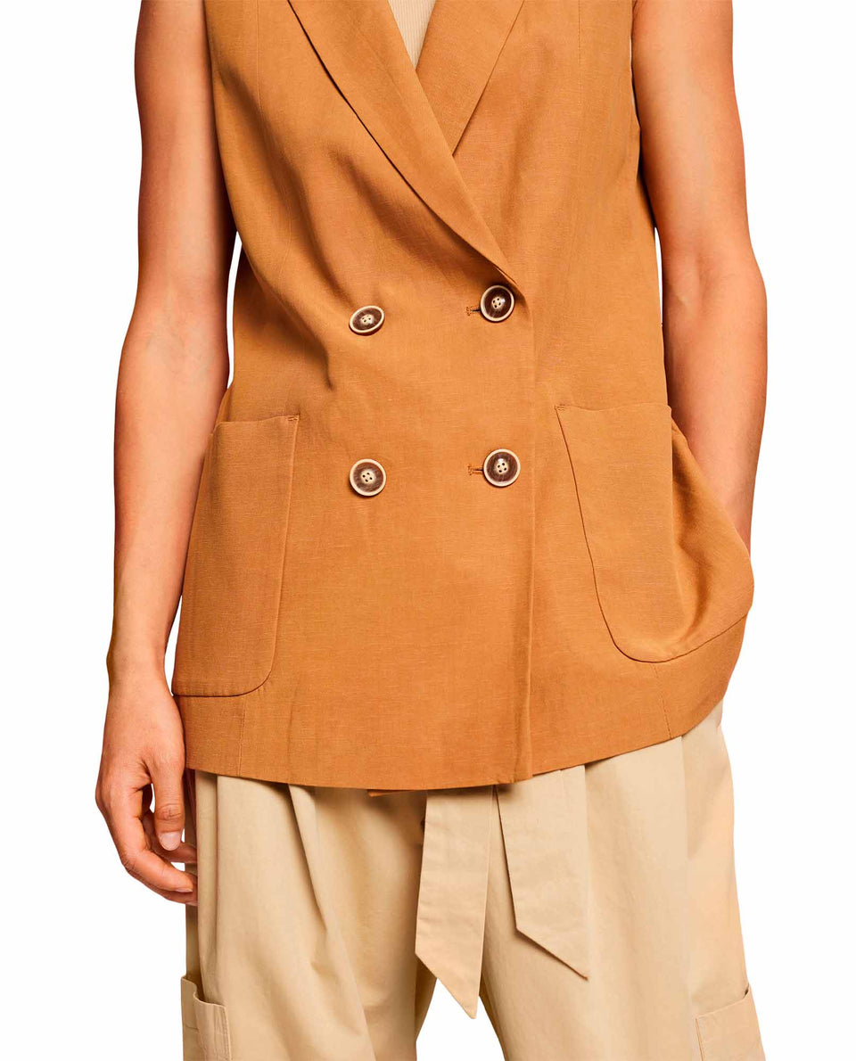 Blazer manga sisa para mujer - Café 34_422E707_CAF171044_5
