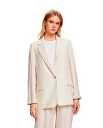 Blazer con tapas decorativas para mujer - Crudo