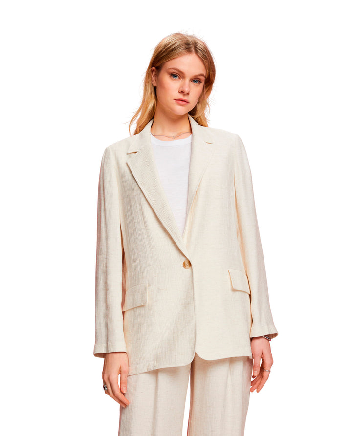 Blazer con tapas decorativas para mujer - Crudo 34_422E708_CRU141106_0