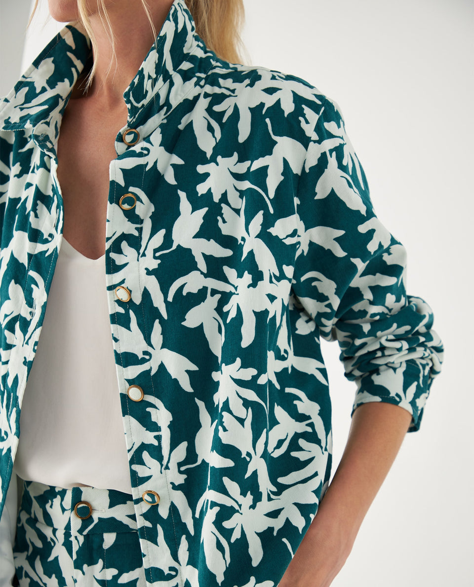 Chaqueta de flores para mujer - Verde
