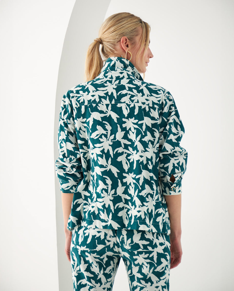 Chaqueta de flores para mujer - Verde